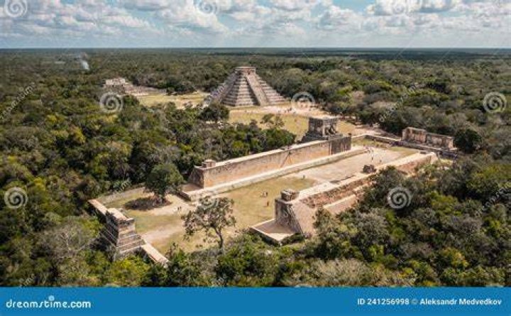 Aerial Photo Of Chichen Itza's Pyramid