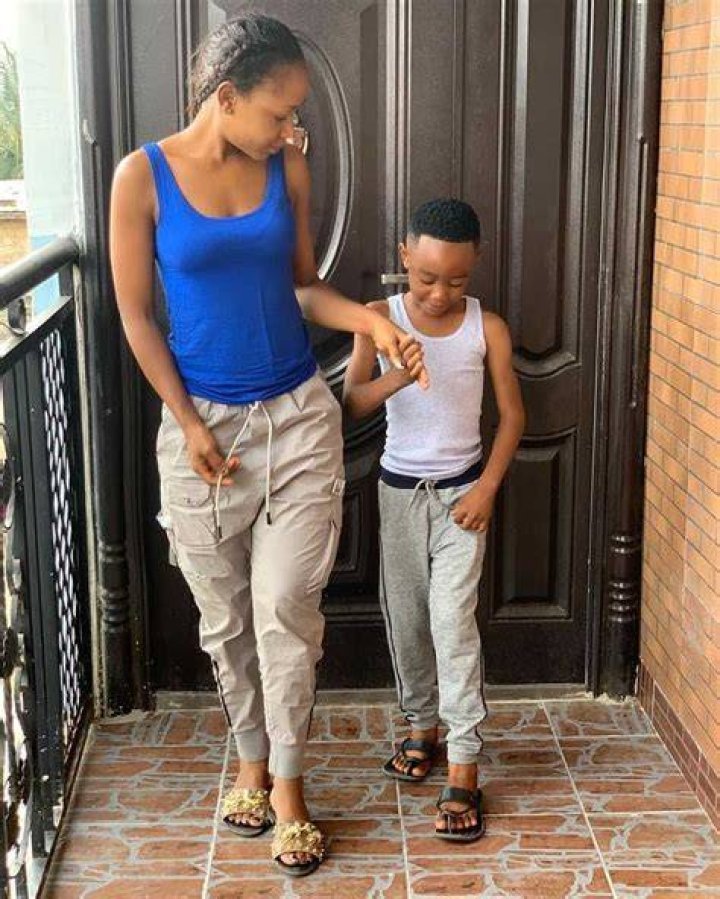 Akuapem Poloo with her son Mudasir Muhammed Yakubu.