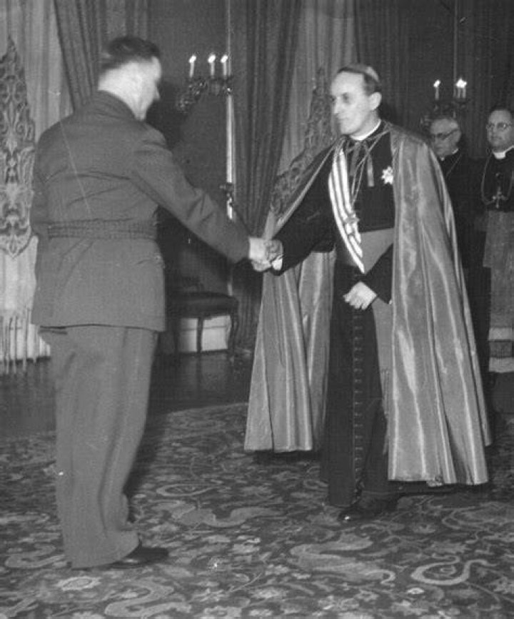 Ante Pavelic Shakes Hands With Catholic Bishop