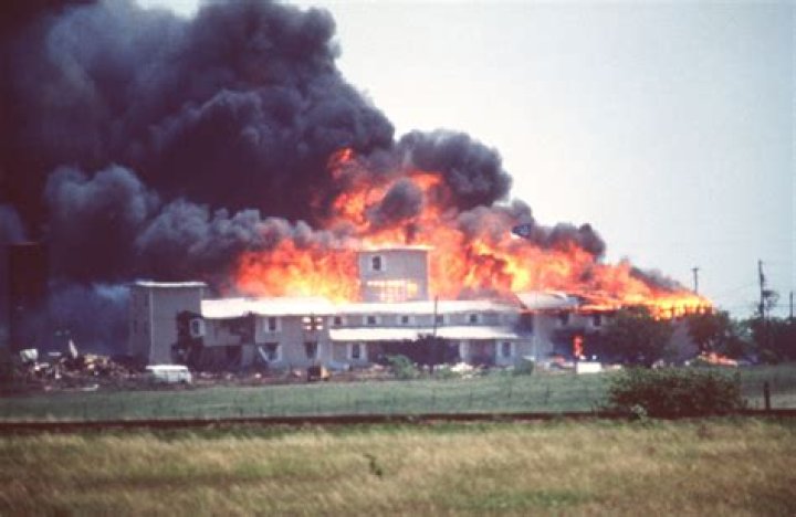 Branch Davidian Compound On Fire
