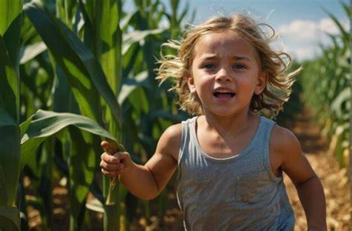 Child Running Through A Crop Circle