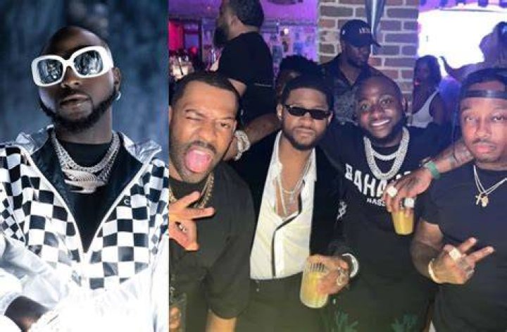 
Davido and American singer, Usher storm club 