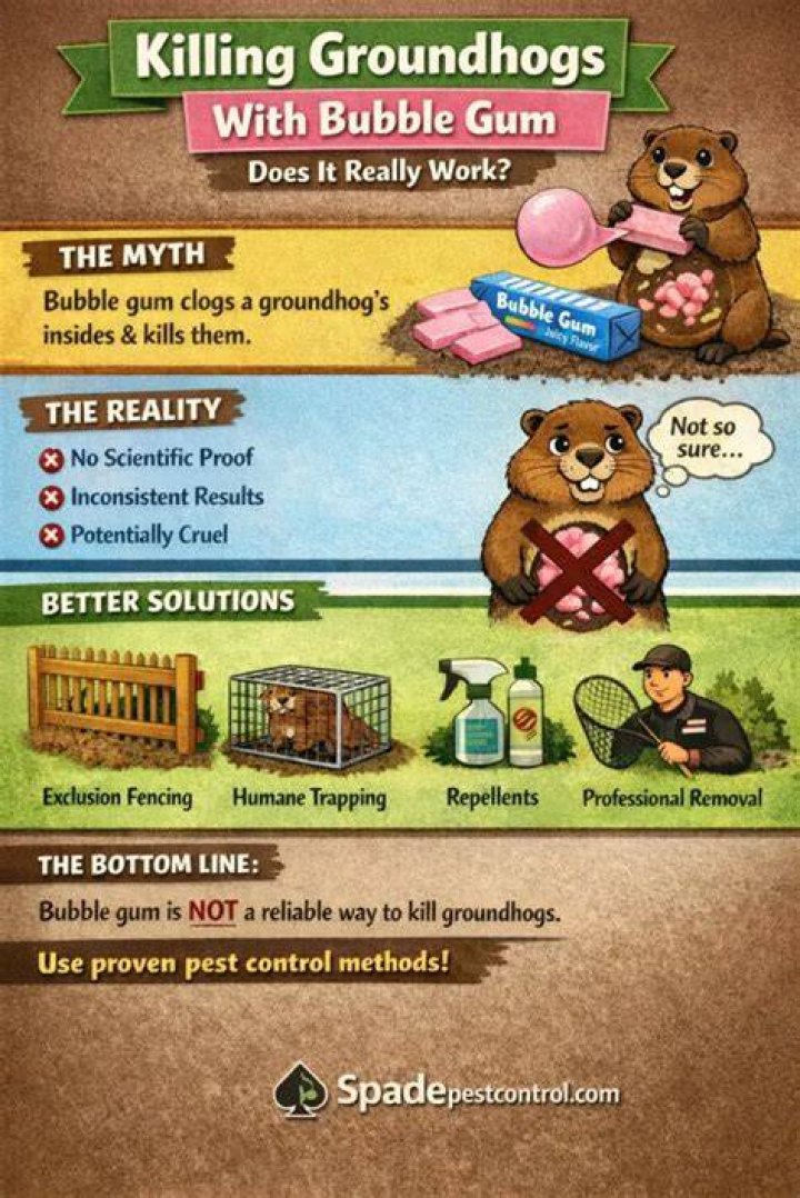 Does Double Bubble gum really kill groundhogs?