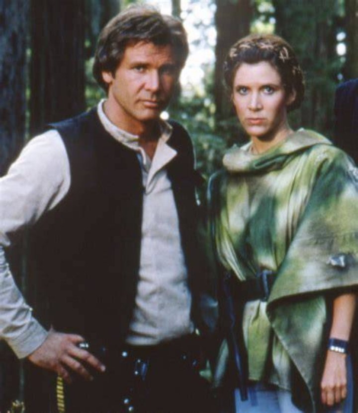 Harrison Ford and Carrie Fisher On Star Wars Set