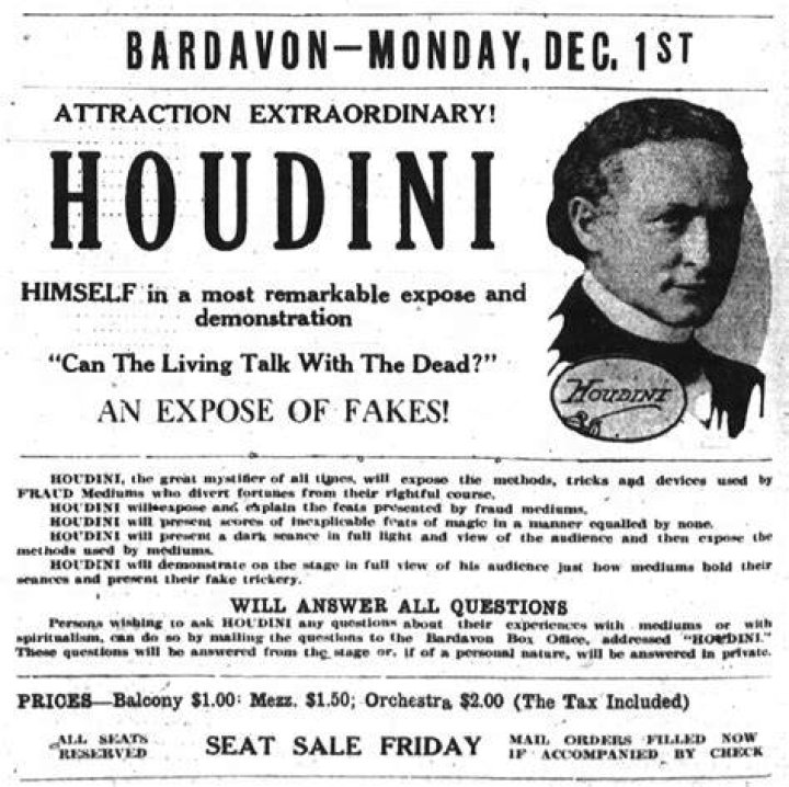 Harry Houdini Debunking Spiritualism