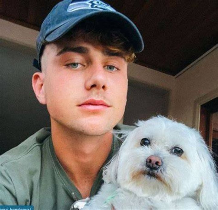Harry Jowsey with his pet dog