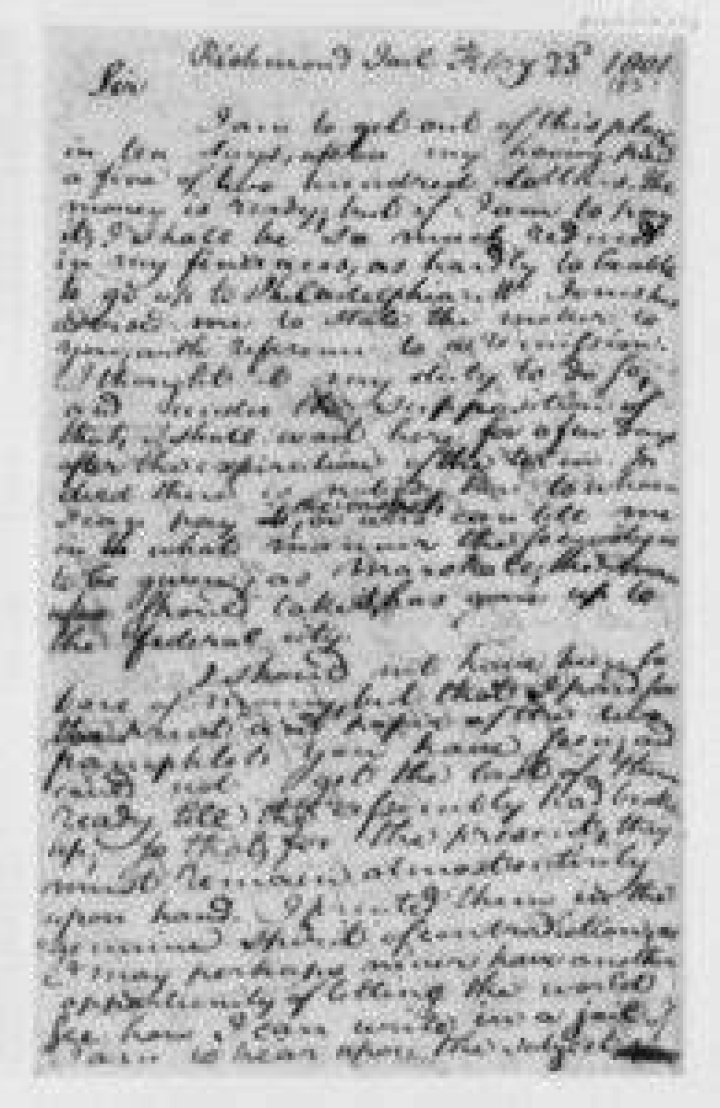 James Callender Letter To Thomas Jefferson