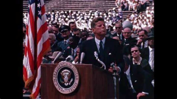 John F Kennedy Giving His Moon Speech