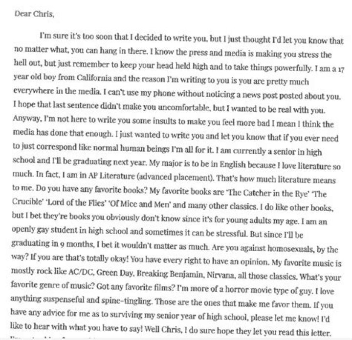 Letter To Chris Watts