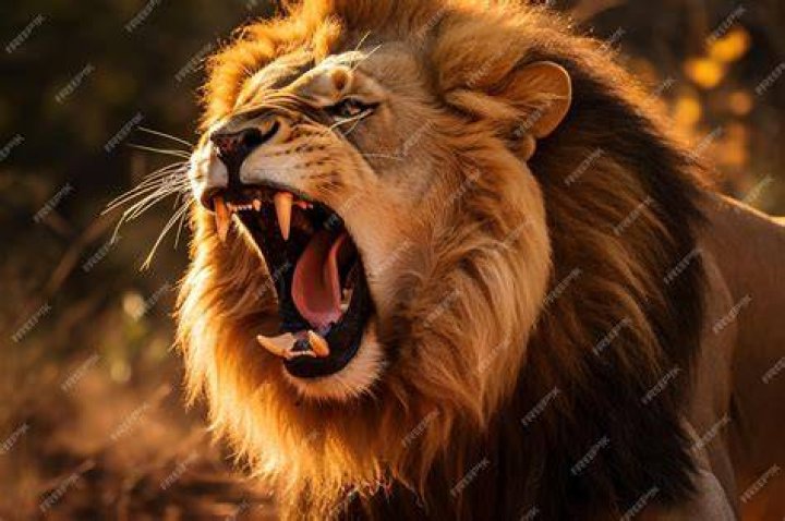 Lion Opening Mouth