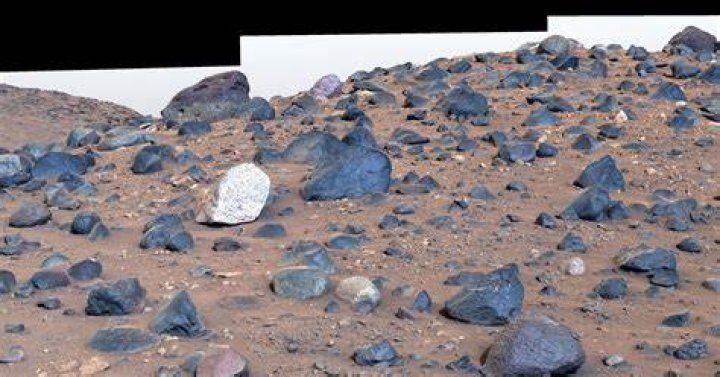 Mars Landscape Blue Rock