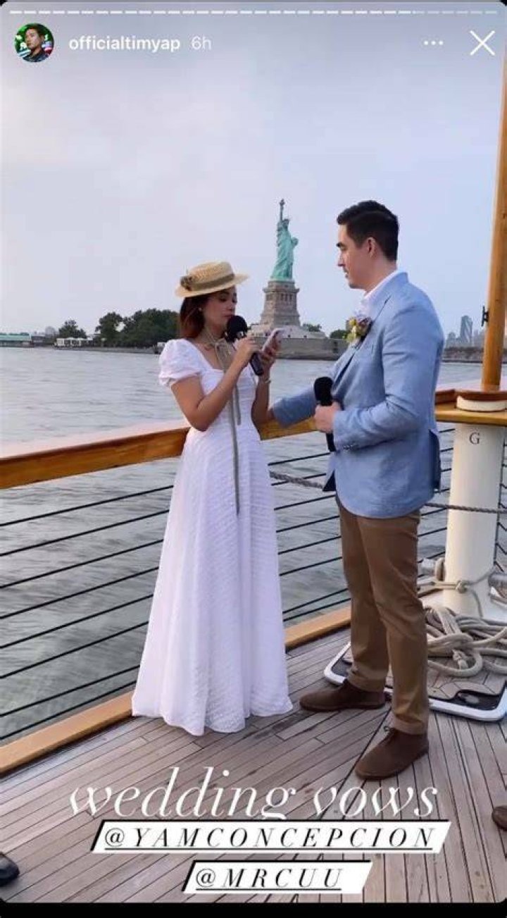 Miguel Cuunjieng married his wife Yam Concepcion (Filipino Actress) on a yacht in New York City on July 24, 2021