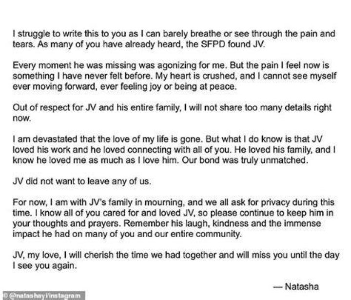 Natasha and her husband Jeffrey ‘JV’ Vandergrift
