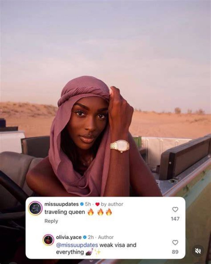 Olivia Yace likes traveling