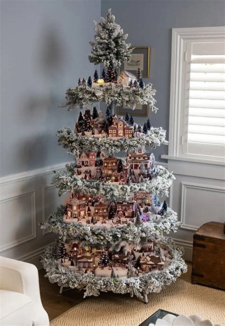 Real Christmas Village Tree Making