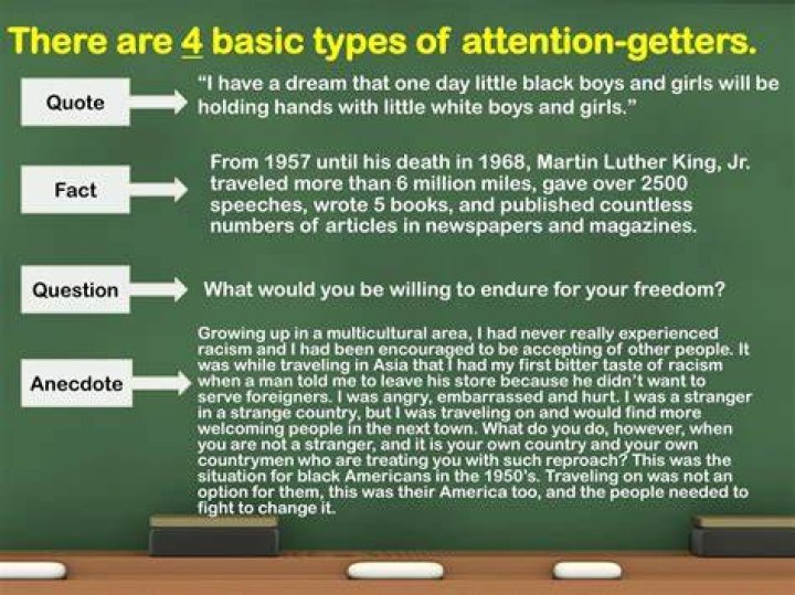 What are the 4 types of attention getters