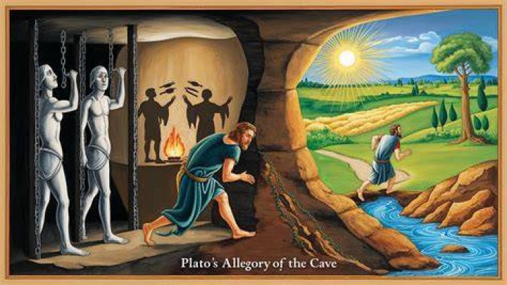 What does the sun represent in Plato’s cave?